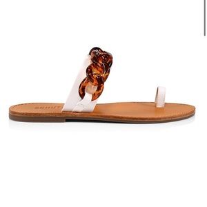 Binah Chain-Link Leather Toe-Loop Slides